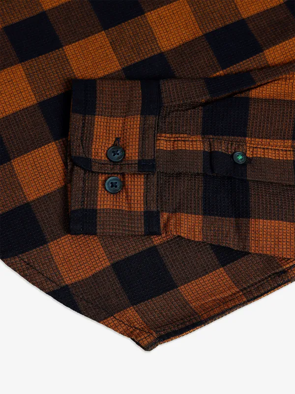 UCB brown checks cotton shirt