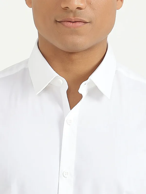 UCB casual wear men white shirt in plain