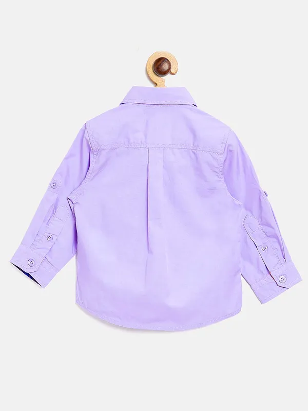 UCB casual wear solid violet shirt