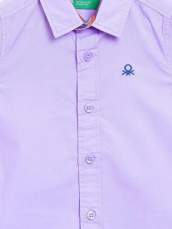 UCB casual wear solid violet shirt