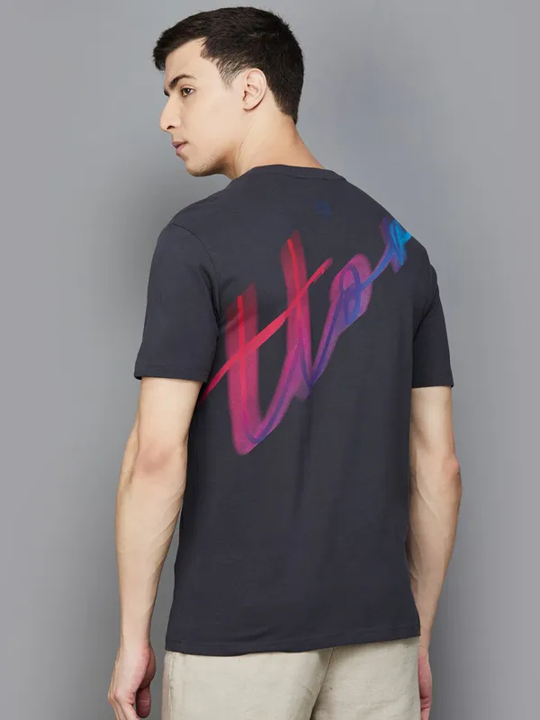 UCB charcoal black printed cotton t-shirt