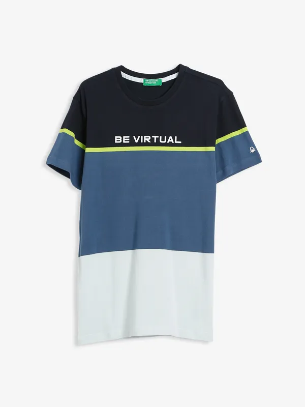 UCB color block white cotton t shirt