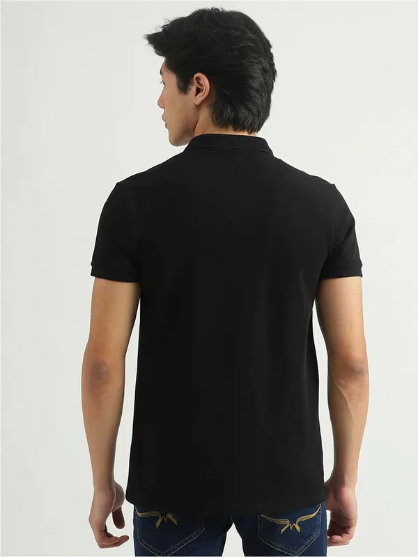 UCB cotton black polo neck t shirt