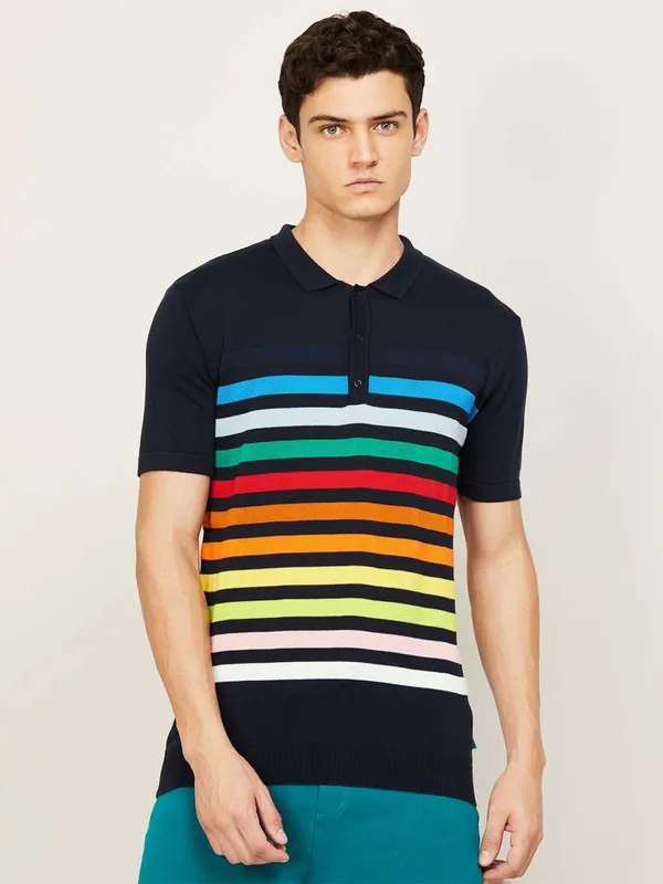 UCB cotton black t shirt for men