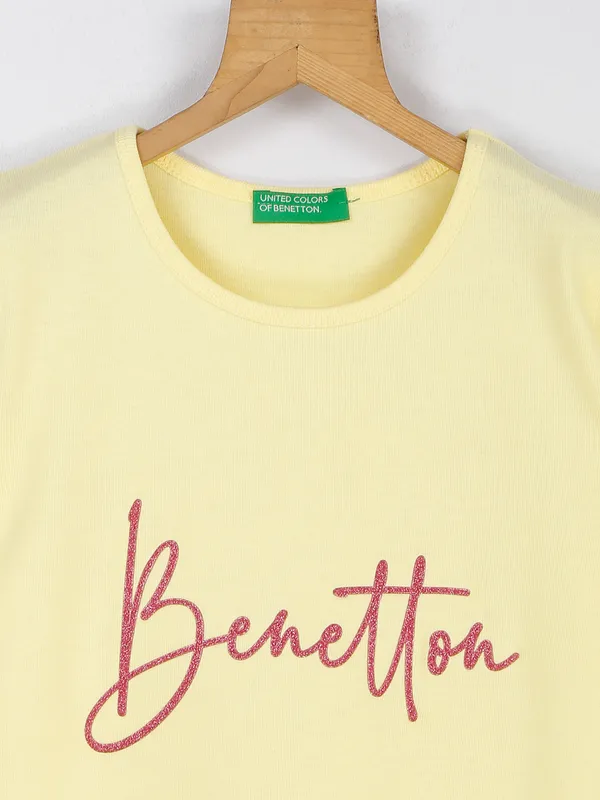 UCB cotton light yellow top for girls