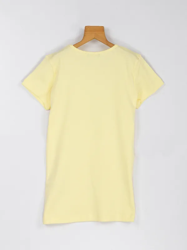 UCB cotton light yellow top for girls