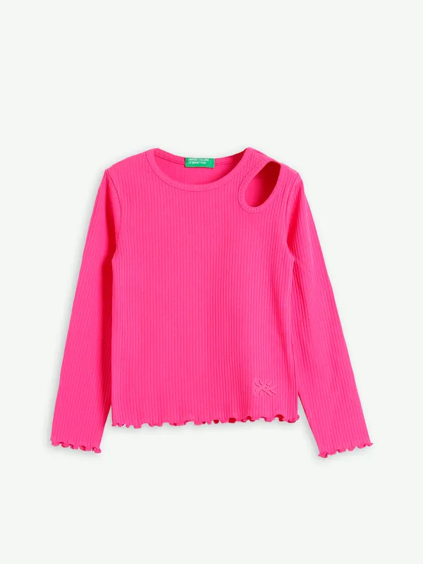 UCB cotton magenta ribbed top