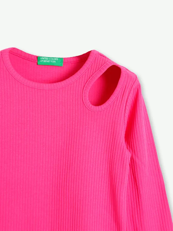 UCB cotton magenta ribbed top
