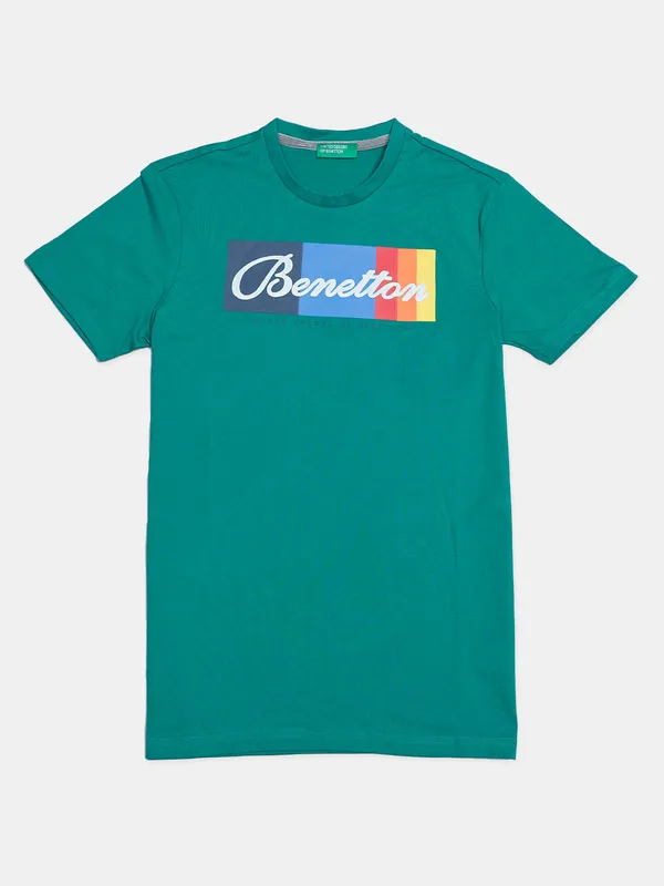 UCB cotton mint green t shirt in printed