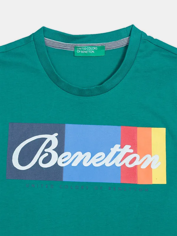 UCB cotton mint green t shirt in printed