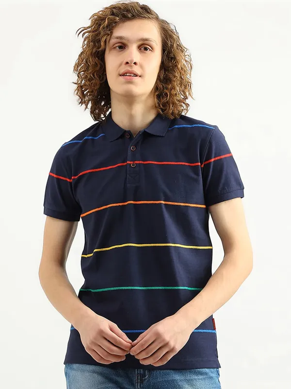 UCB cotton navy stripe t shirt