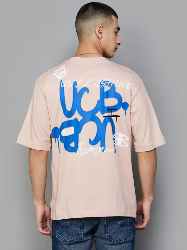 UCB cotton peach t-shirt for men