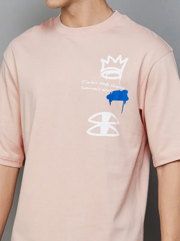 UCB cotton peach t-shirt for men