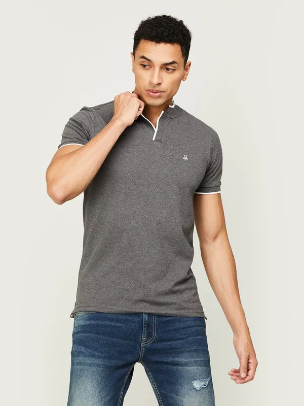 UCB cotton plain grey t shirt