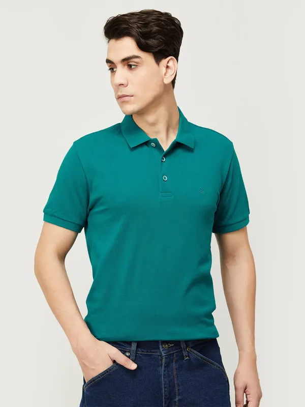 UCB cotton plain rama green t shirt