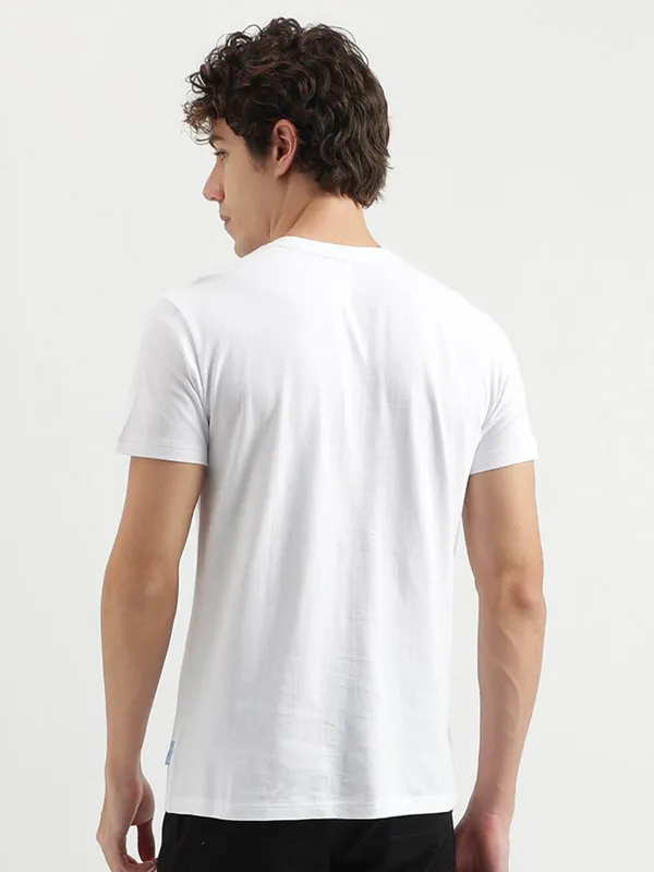UCB cotton printed white t shirt