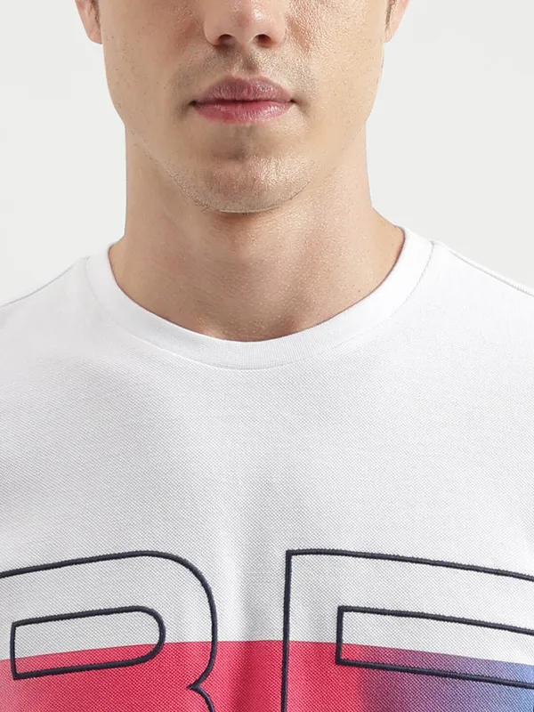 UCB cotton printed white t shirt