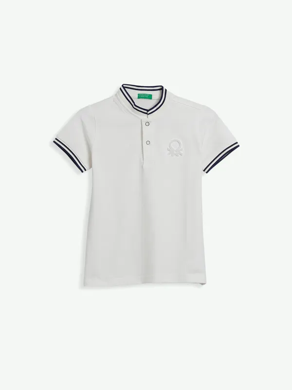 UCB cotton white half sleeves t shirt