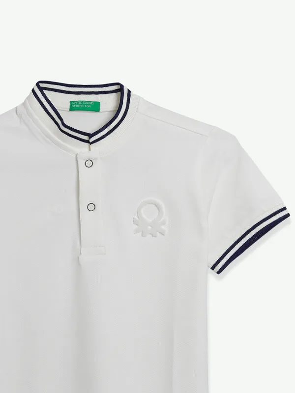 UCB cotton white half sleeves t shirt