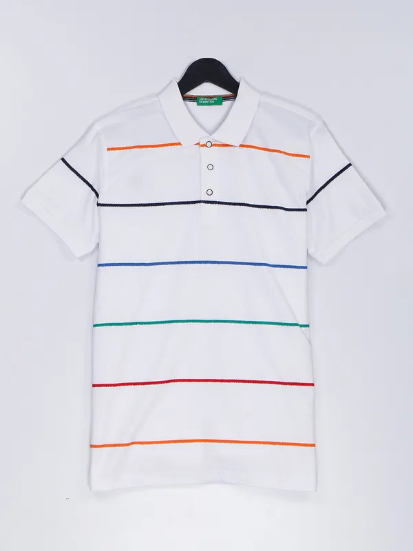 UCB cotton white stripe t shirt