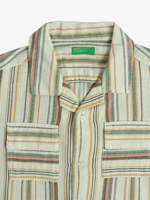 UCB cream stripe cotton shirt