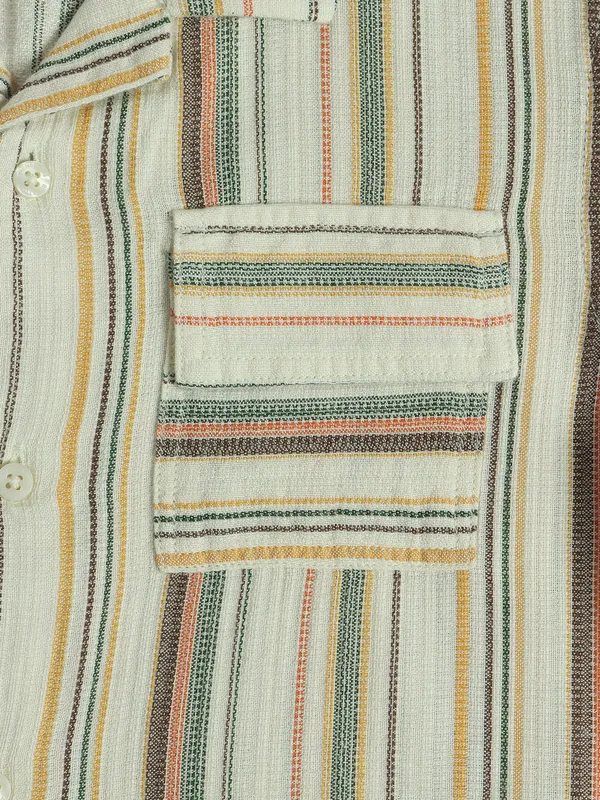 UCB cream stripe cotton shirt