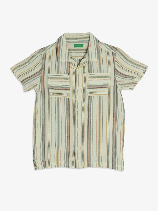 UCB cream stripe cotton shirt