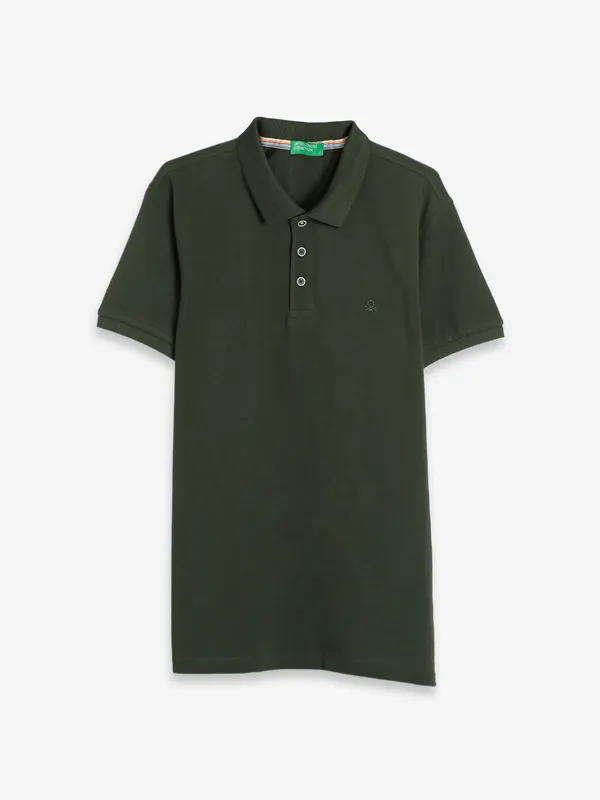 UCB dark green cotton polo t shirt