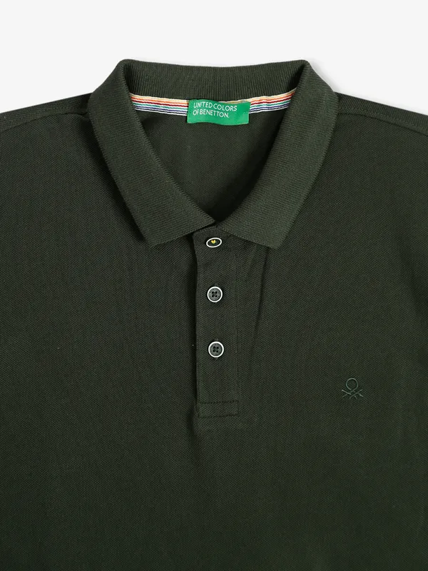 UCB dark green cotton polo t shirt