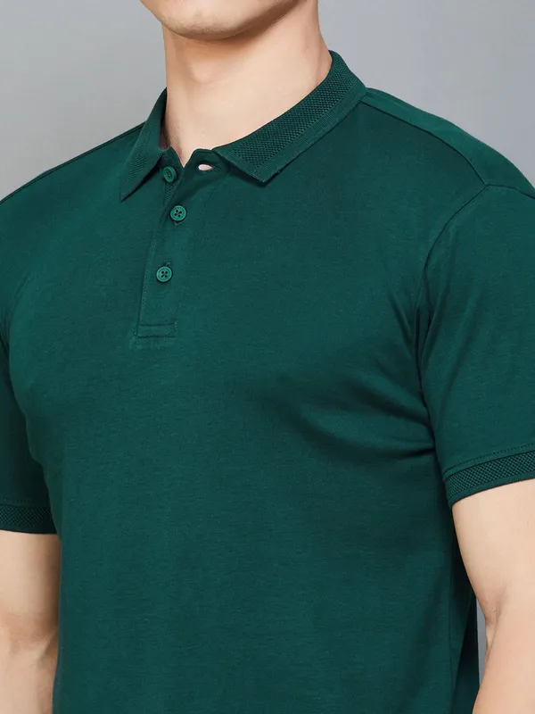 UCB dark green plain casual t-shirt