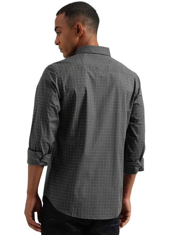 UCB dark grey cotton printed shirt