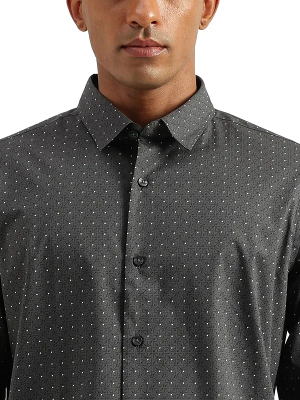 UCB dark grey cotton printed shirt