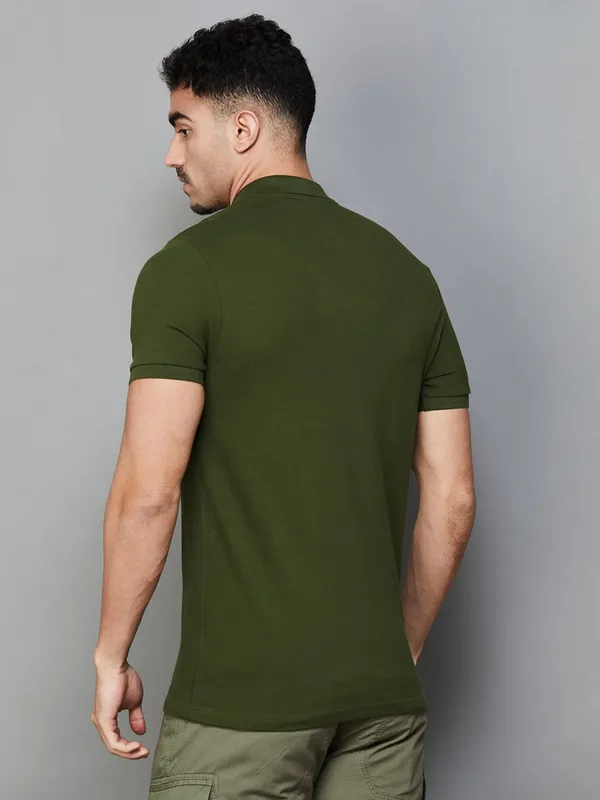 UCB dark olive polo t-shirt