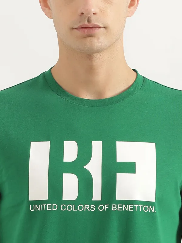 UCB green brand name cotton t-shirt