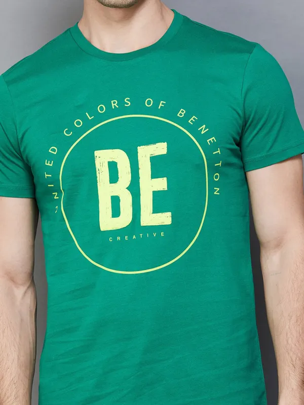 UCB green cotton printed t-shirt