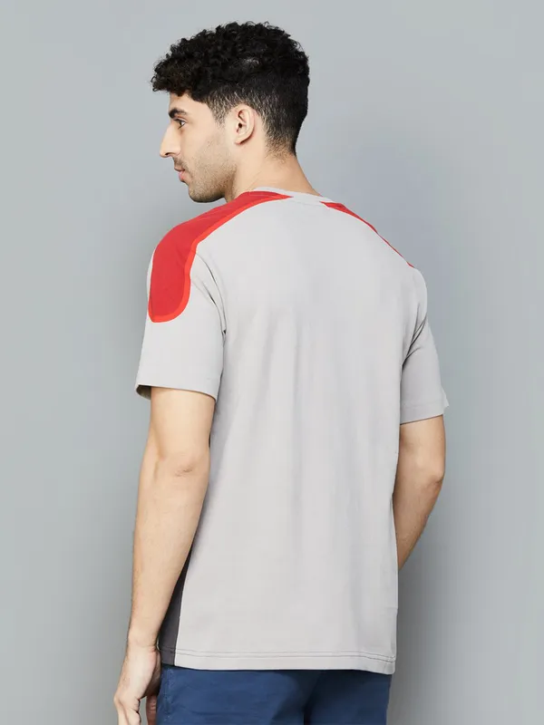 UCB grey color block cotton t-shirt
