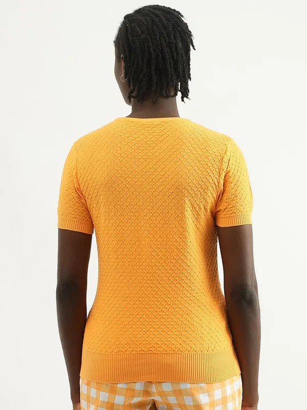 UCB kniited orange half sleeves t shirt