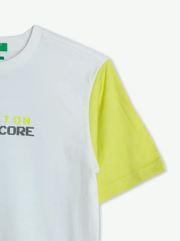 UCB knitted white half sleeves t shirt