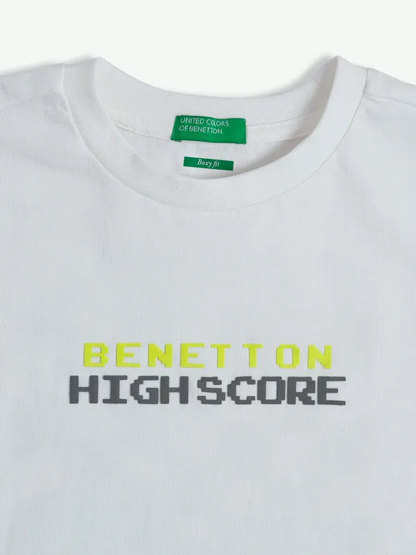UCB knitted white half sleeves t shirt