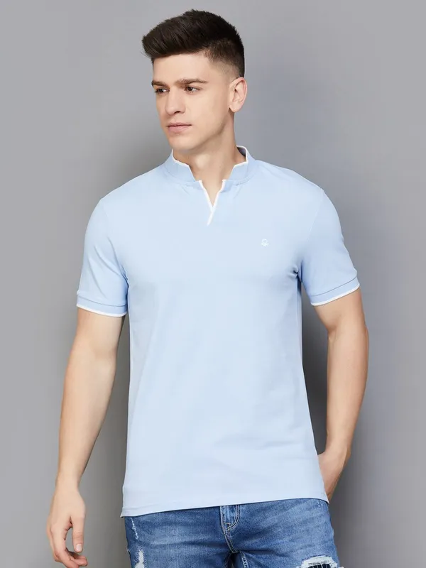 UCB light blue cotton henly neck t-shirt