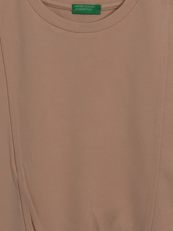 UCB light brown cotton plain crop top