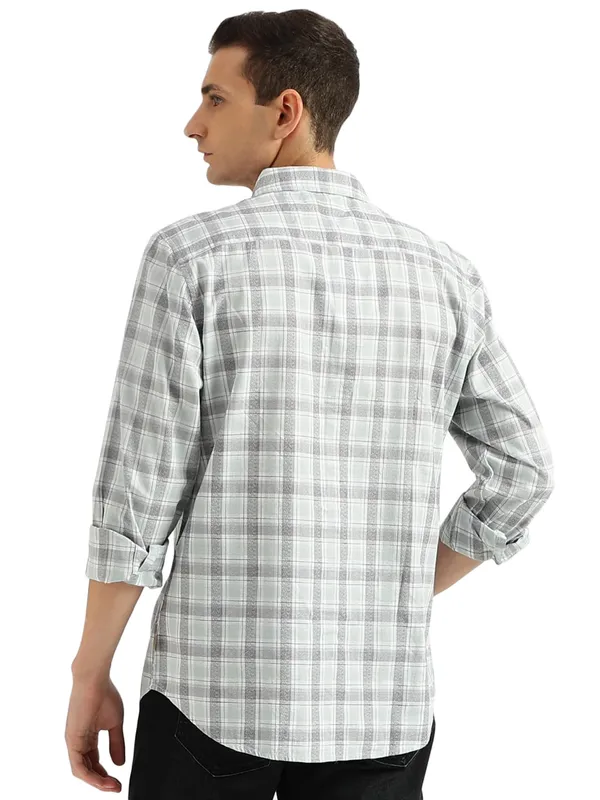 UCB light grey checks shirt