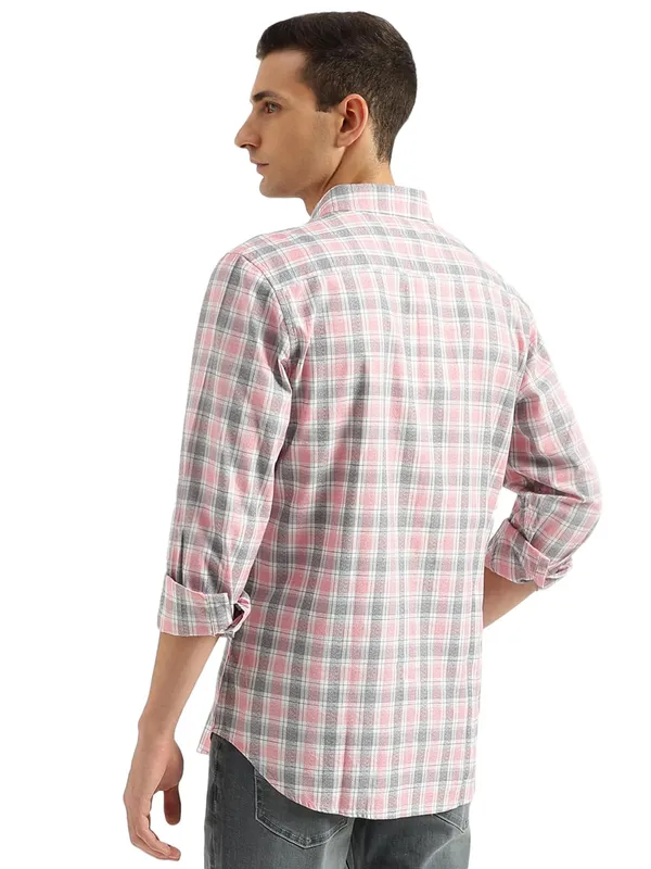 UCB light pink checks shirt