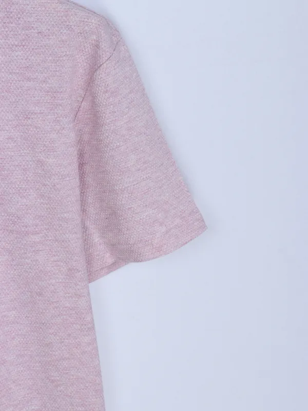 UCB light pink plain half sleeves t shirt