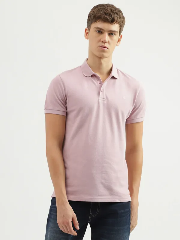 UCB light pink polo t shirt in cotton