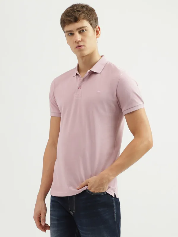 UCB light pink polo t shirt in cotton