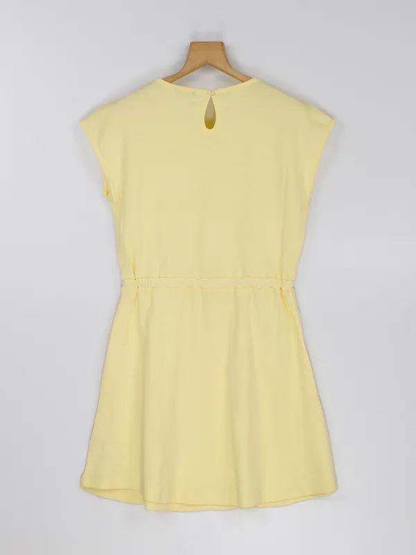UCB light yellow cotton casual wear frock