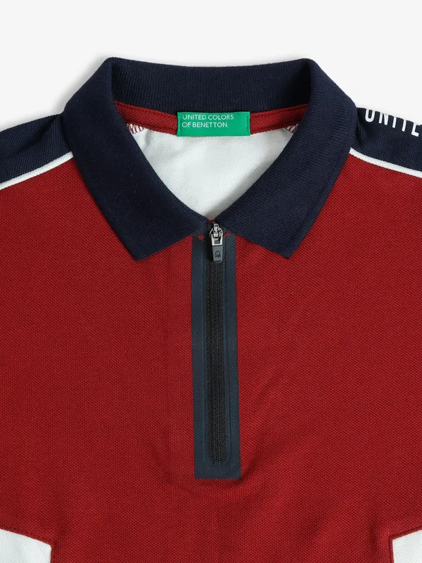 UCB maroon cotton polo t shirt