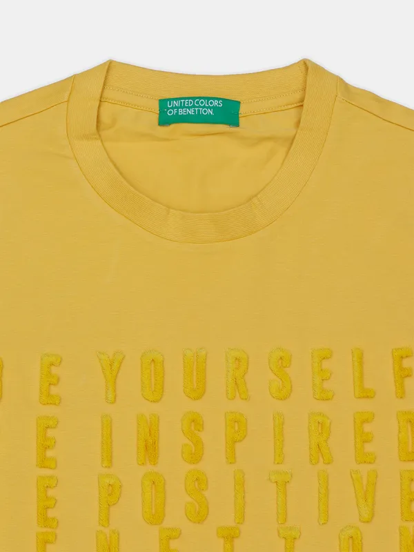 UCB mustard yellow cotton t shirt