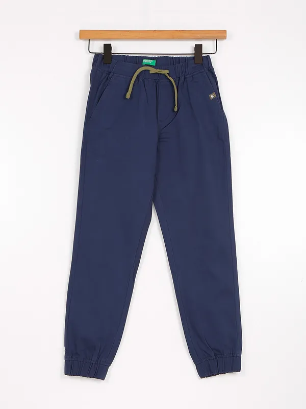 UCB navy cotton solid cargo pant
